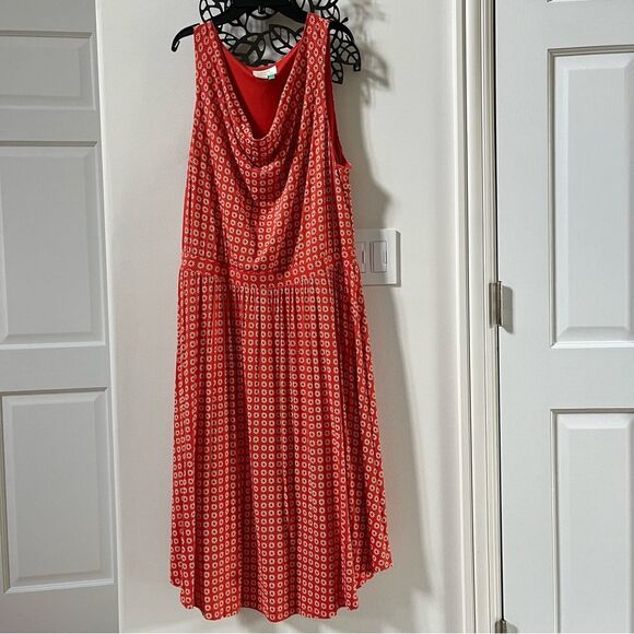 Anthropologie Maeve Brianne Cowl Neck Dress in Tangerine 1X NWOT - Picture 6 of 15